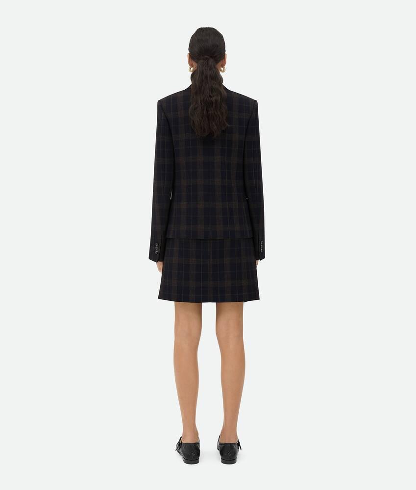 Women's Checked Cotton Mouline Jacket in Blue/brown Product Image