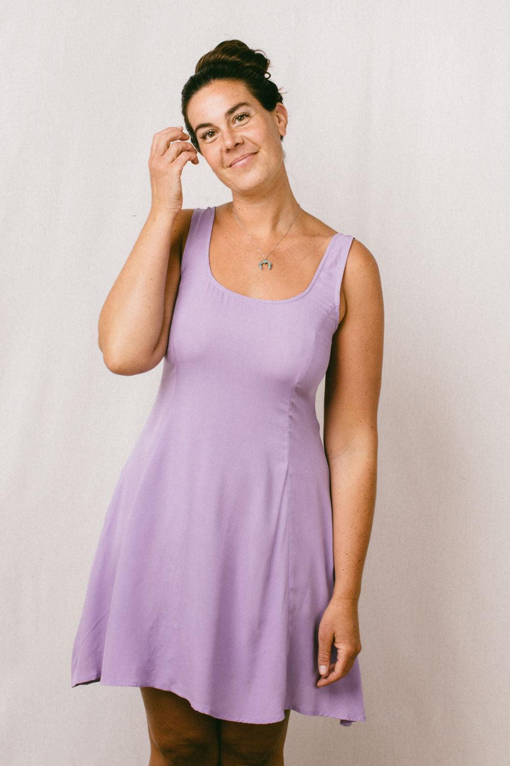 Delana Dress in Lilac Challis Product Image