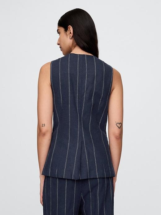 Linen-Blend Longline Vest Product Image