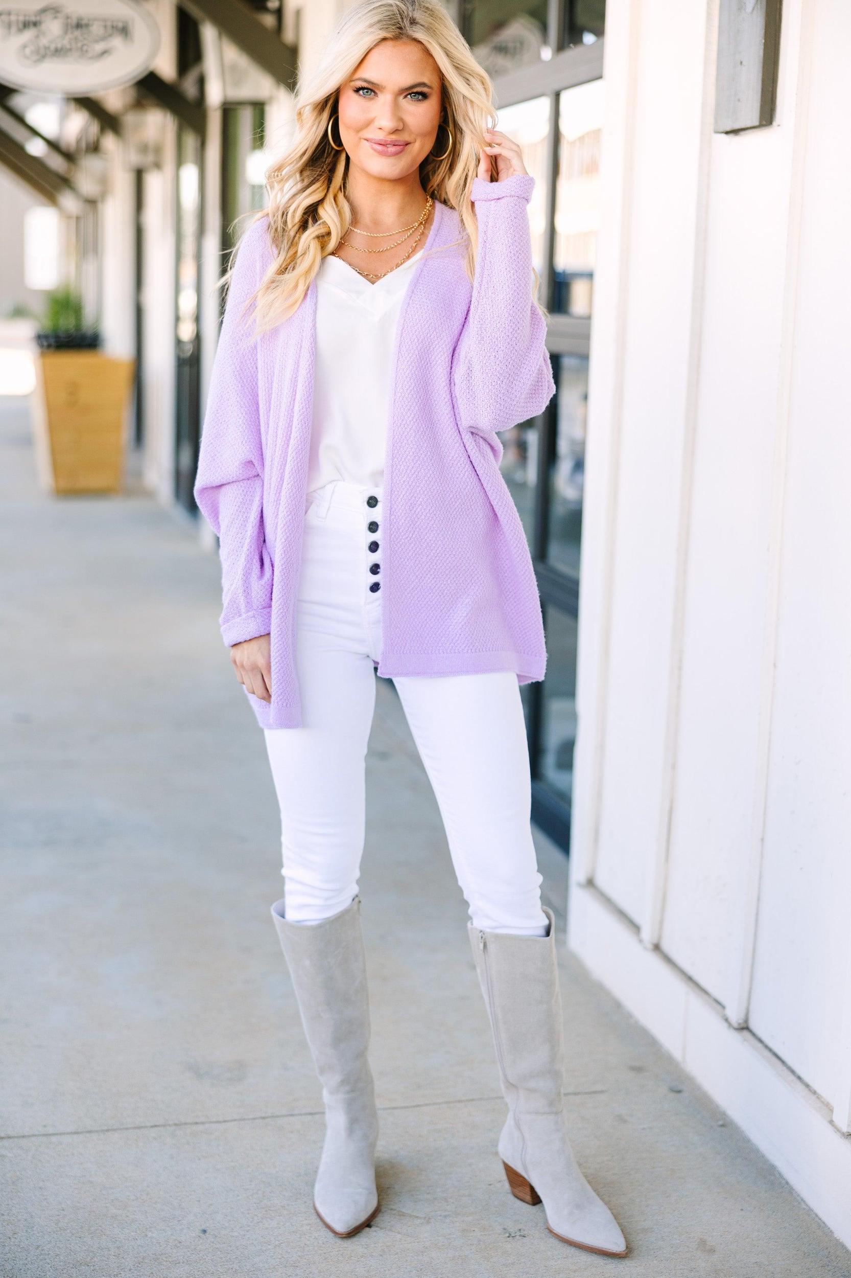 Call On Me Lavender Purple Cardigan Female Product Image