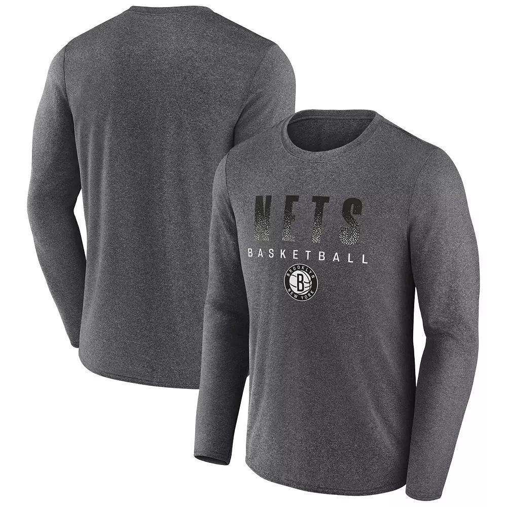 Men's Fanatics Branded Heathered Charcoal Brooklyn Nets Where Legends Play Iconic Practice Long Sleeve T-Shirt, Size: Small Product Image