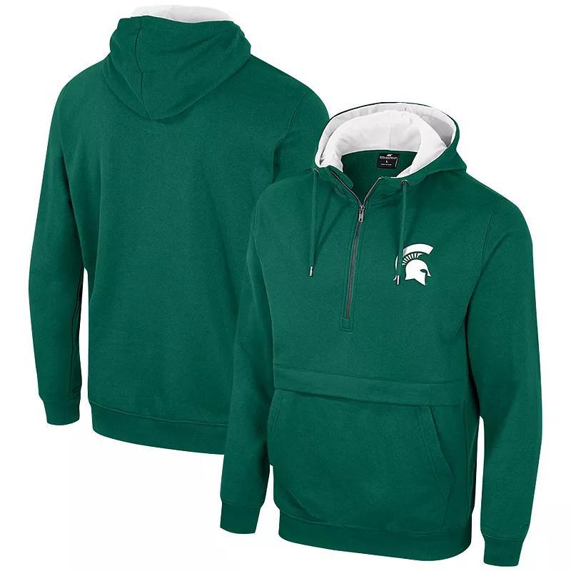 Men's Colosseum Green Michigan State Spartans Half-Zip Hoodie, Size: 2XL Product Image