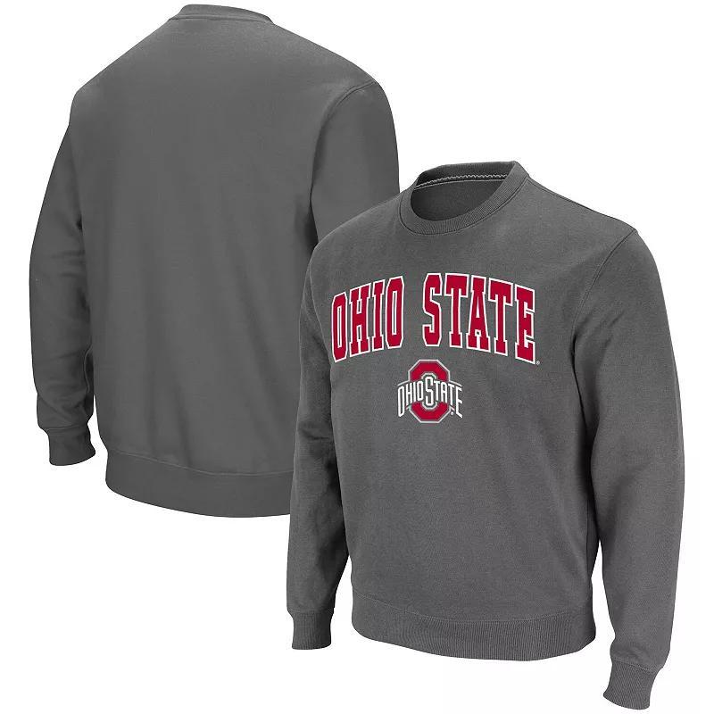 Men's Colosseum Charcoal Ohio State Buckeyes Team Arch & Logo Tackle Twill Pullover Sweatshirt, Size: 2XL Product Image