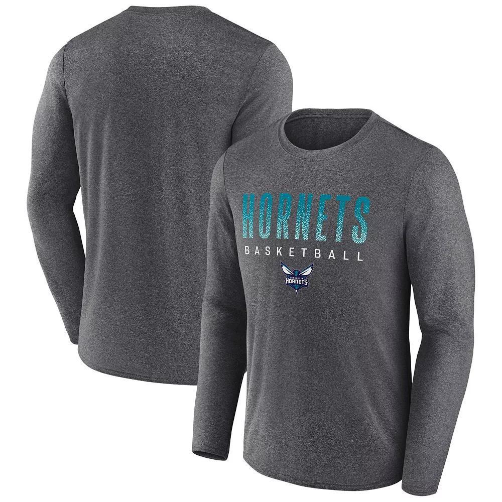 Men's Fanatics Branded Heathered Charcoal Charlotte Hornets Where Legends Play Iconic Practice Long Sleeve T-Shirt, Size: Medium, Chr Charco Product Image