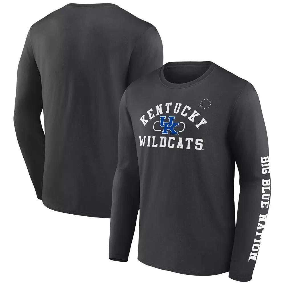 Mens Fanatics Charcoal Kentucky Wildcats Modern Arch 2-Hit Long Sleeve T-Shirt Product Image