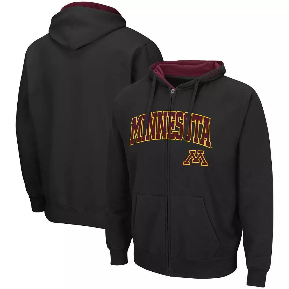 Men's Colosseum Cardinal Ball State Cardinals Arch & Logo 3.0 Full-Zip Hoodie, Size: XL, Bal Red Product Image