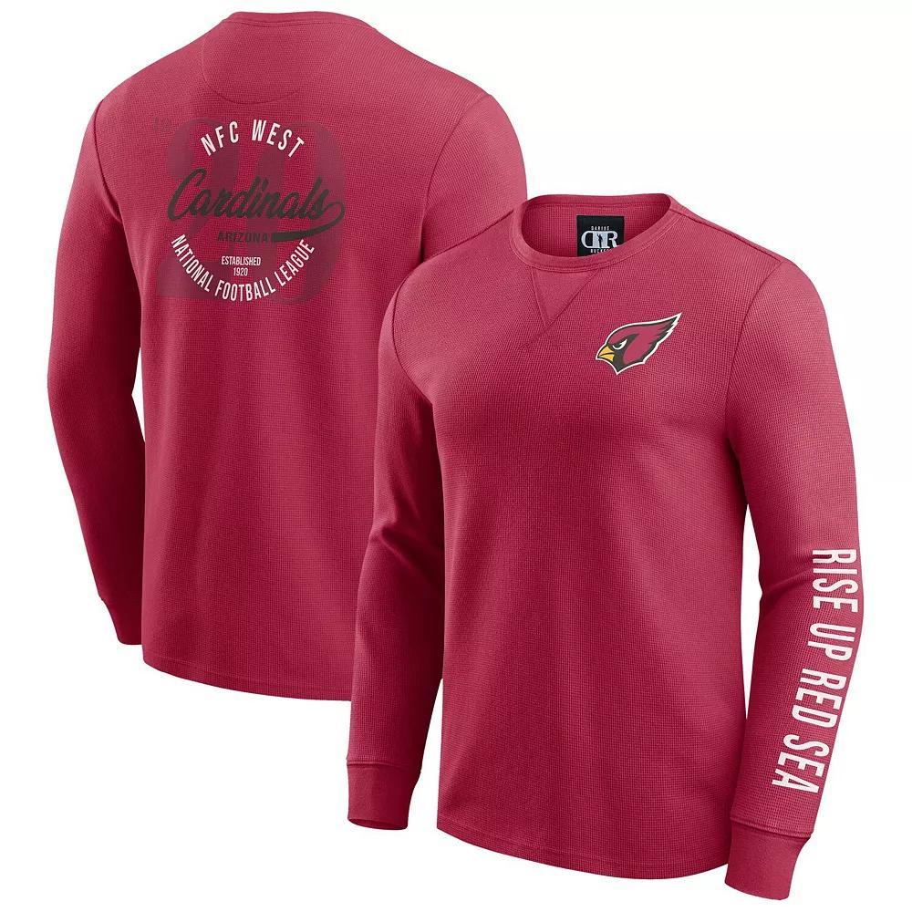 Men's Darius Rucker Collection by Fanatics Red Arizona Cardinals Washed Waffle-Knit Long Sleeve T-Shirt, Size: 3XL Product Image
