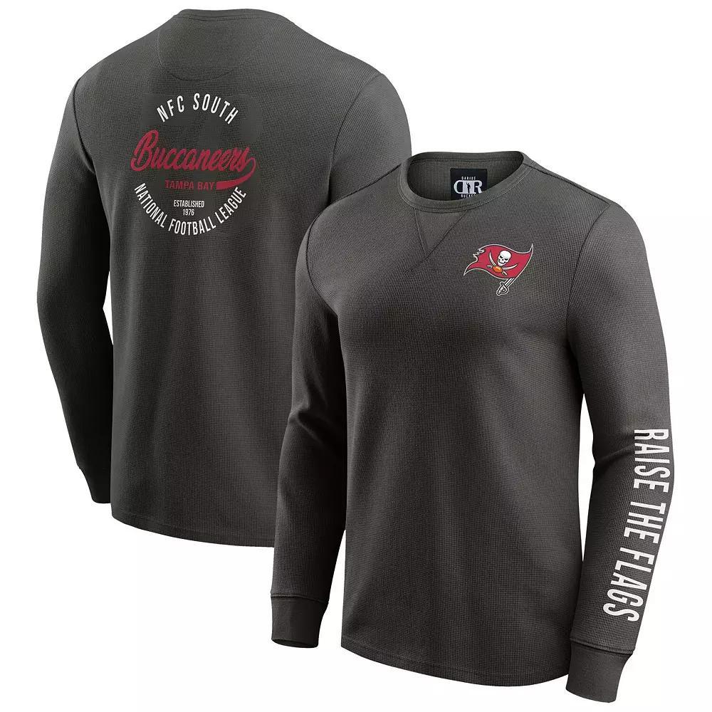 Men's Darius Rucker Collection by Fanatics Pewter Tampa Bay Buccaneers Washed Waffle-Knit Long Sleeve T-Shirt, Size: 3XL, Charco Product Image