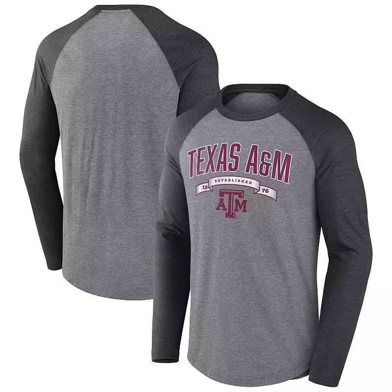Men's Fanatics Gray Texas A&M Aggies Banner Year Tri-Blend Raglan Long Sleeve T-Shirt, Size: Large, Grey Product Image