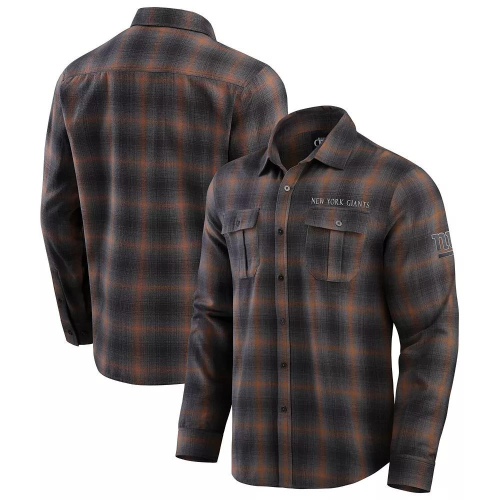 Men's Darius Rucker Collection by Fanatics Charcoal New York Giants Classic Flannel Long Sleeve Button-Up Shirt, Size: Small Product Image