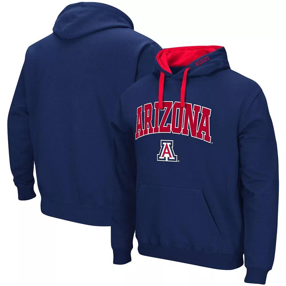 Men's Colosseum Navy Illinois Fighting Illini Big & Tall Arch & Logo 2.0 Pullover Hoodie, Size: 3XB, Blue Product Image