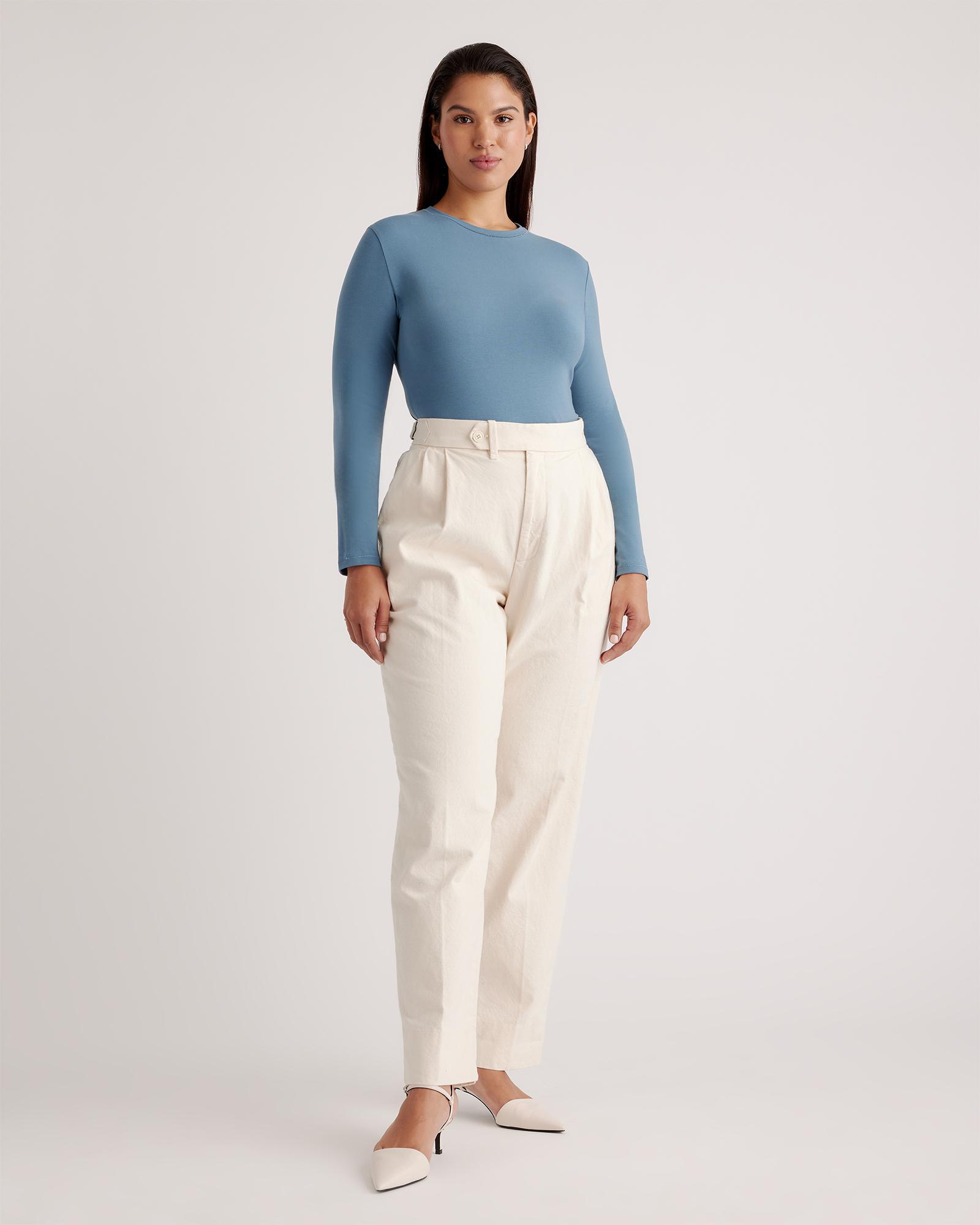 Quince | Women's Stretch Cotton Jersey Long Sleeve Bodysuit Organic Cotton Product Image
