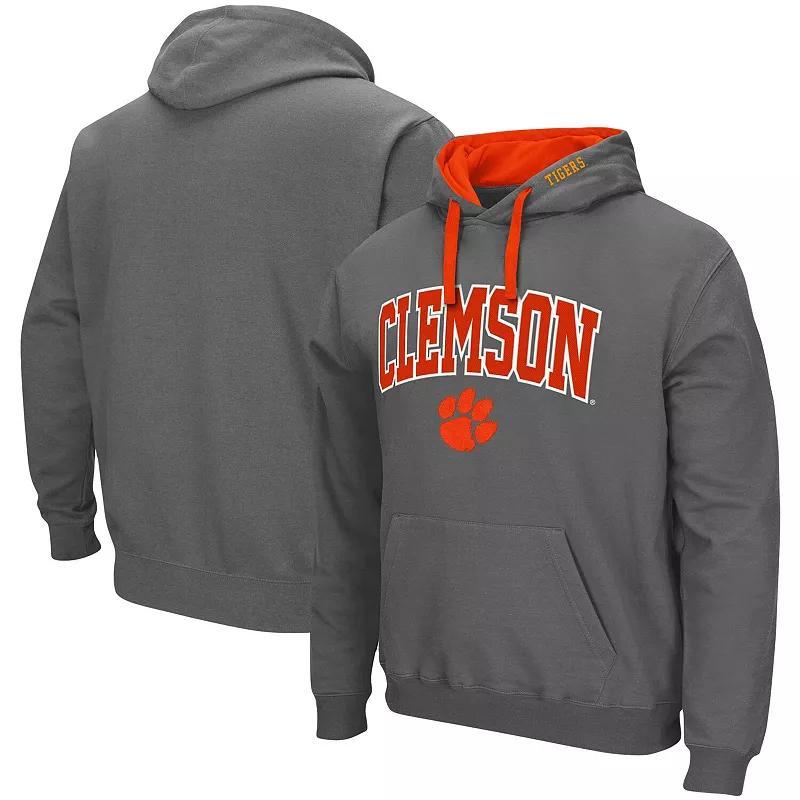 Men's Colosseum Charcoal Clemson Tigers Big & Tall Arch & Logo 2.0 Pullover Hoodie, Size: 3XB Product Image