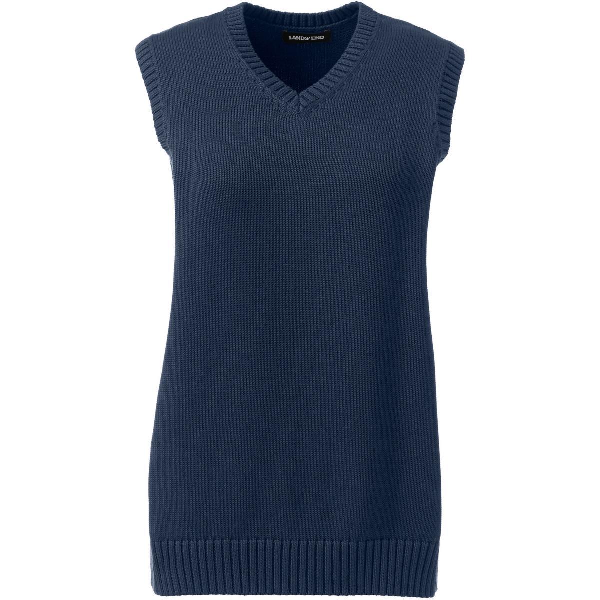 Women's Lands' End Sweater Vest, Size: Medium, Classic Blue Product Image
