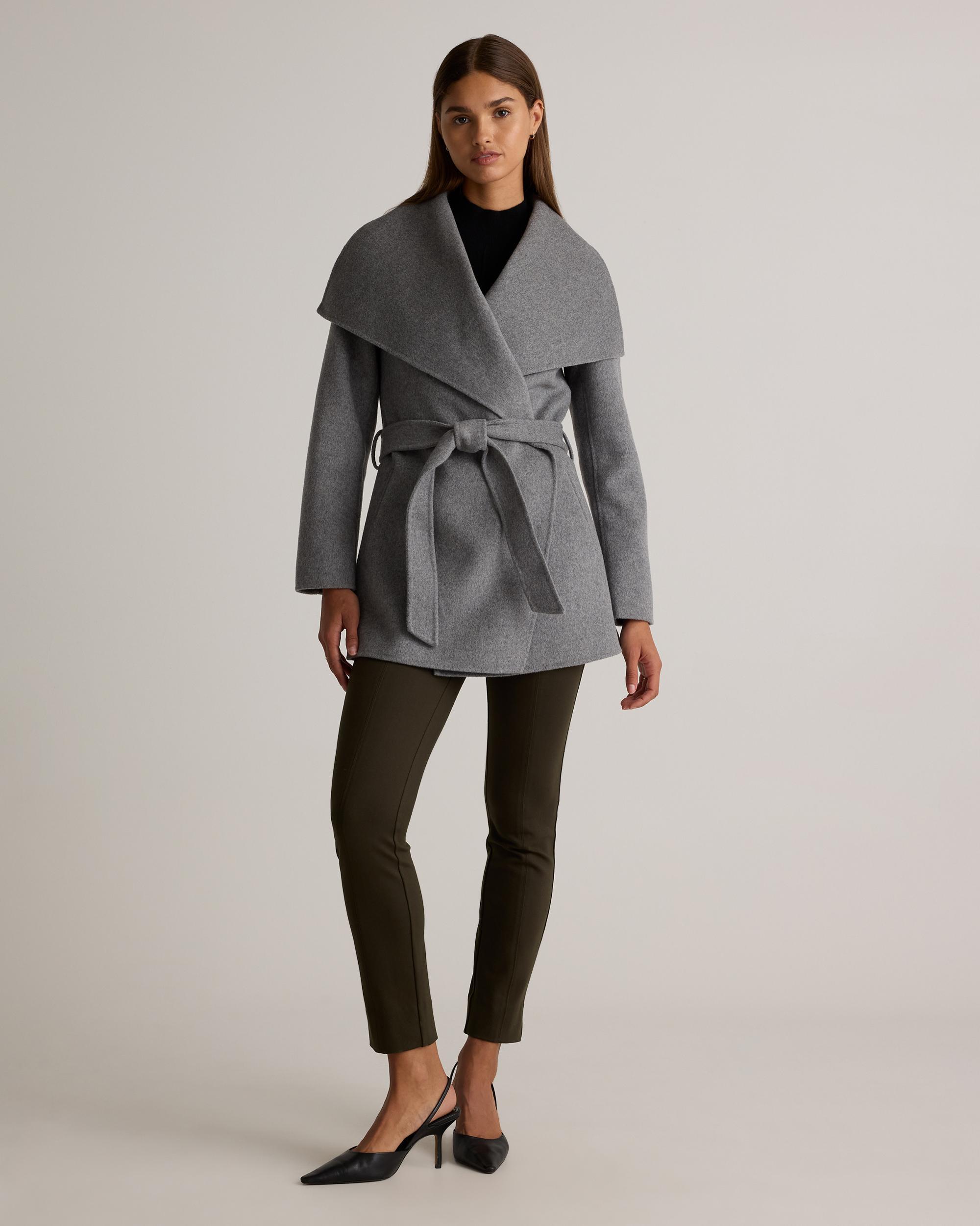 Quince | Women's Double-Faced Merino Wool Draped Collar Short Wrap Coat Size XL Product Image