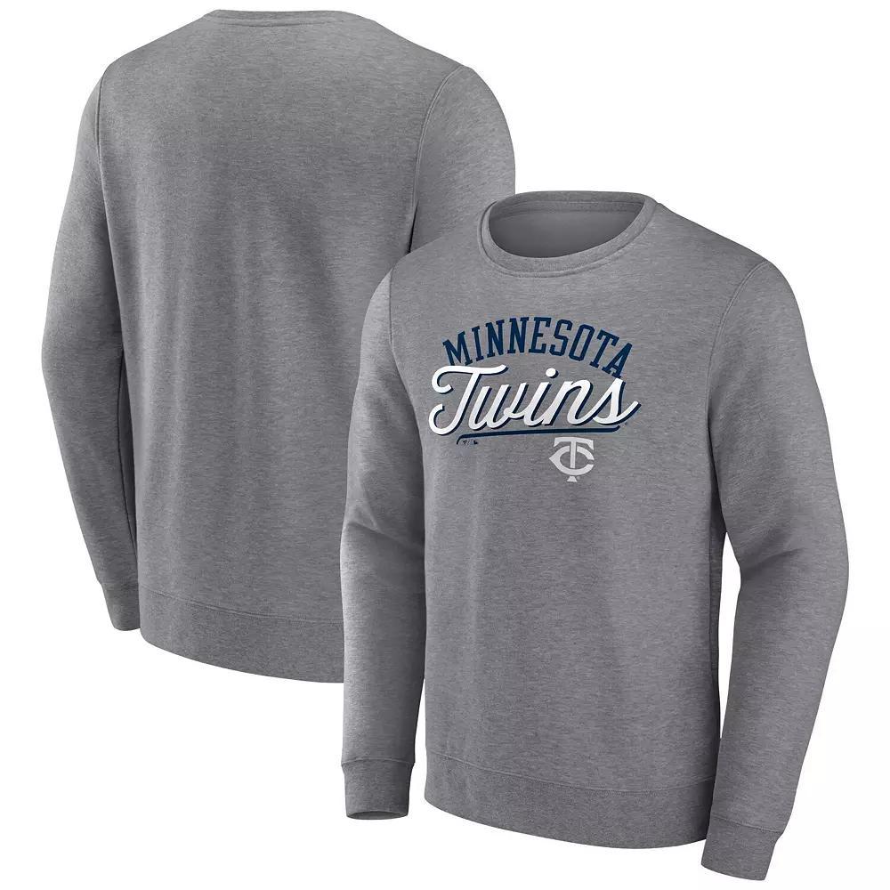 Men's Fanatics Branded Heather Gray Minnesota Twins Simplicity Pullover Sweatshirt, Size: 4XL, Grey Product Image