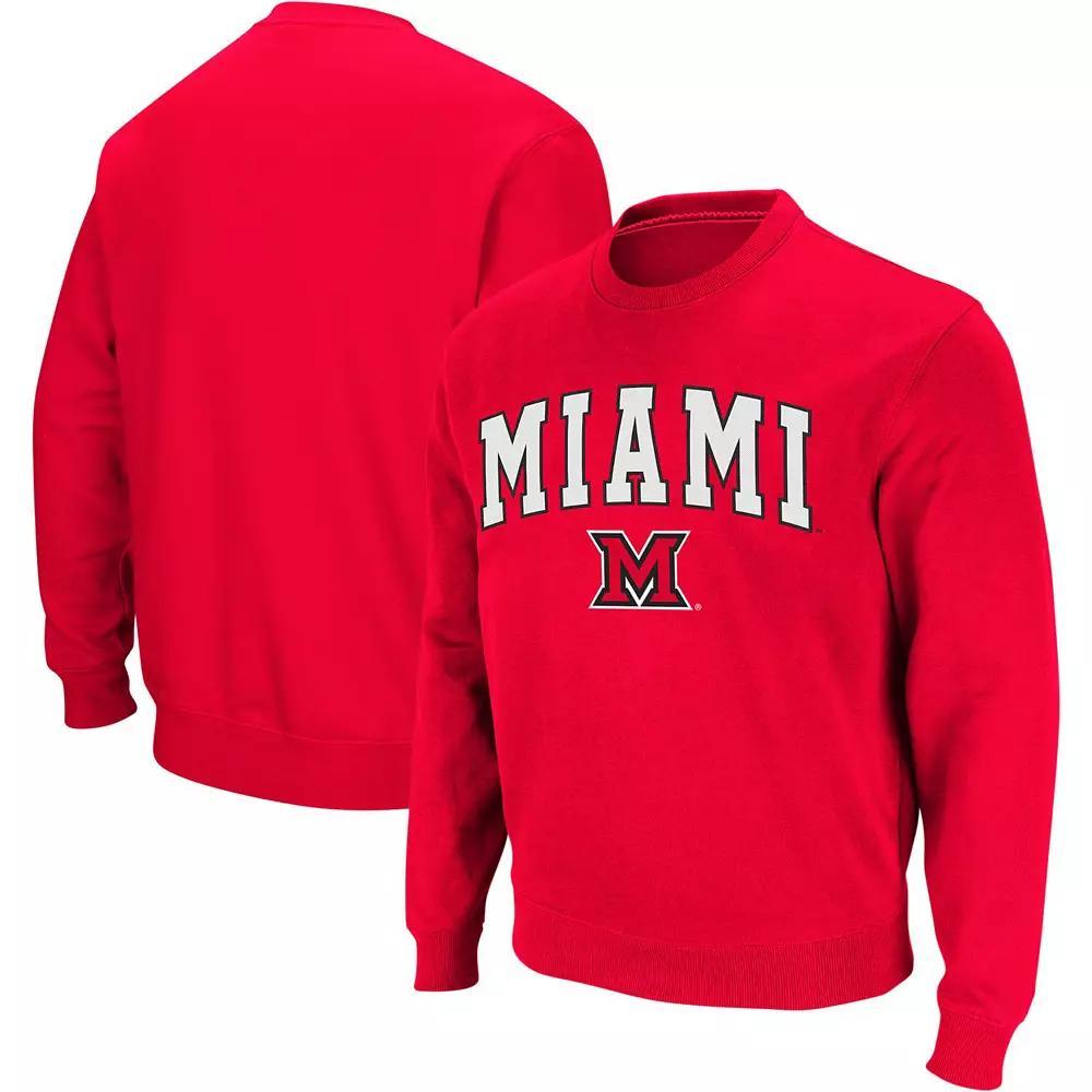 Men's Colosseum Black Louisville Cardinals Arch & Logo Crew Neck Sweatshirt, Size: Large Product Image