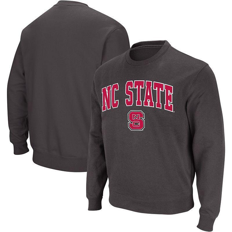 Men's Colosseum Charcoal NC State Wolfpack Arch & Logo Crew Neck Sweatshirt, Size: 2XL, Nst Charco Product Image