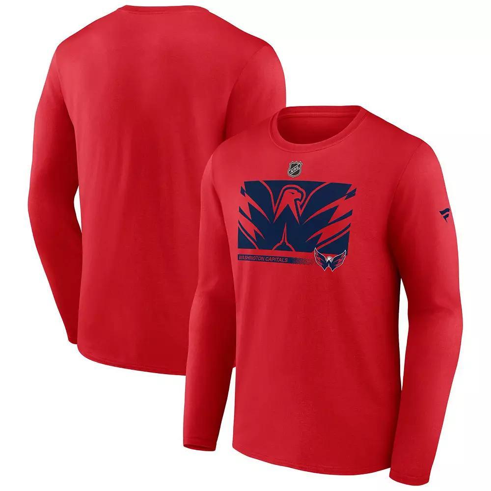 Men's Fanatics Red Washington Capitals Authentic Pro Core Collection Secondary Long Sleeve T-Shirt, Size: Medium Product Image