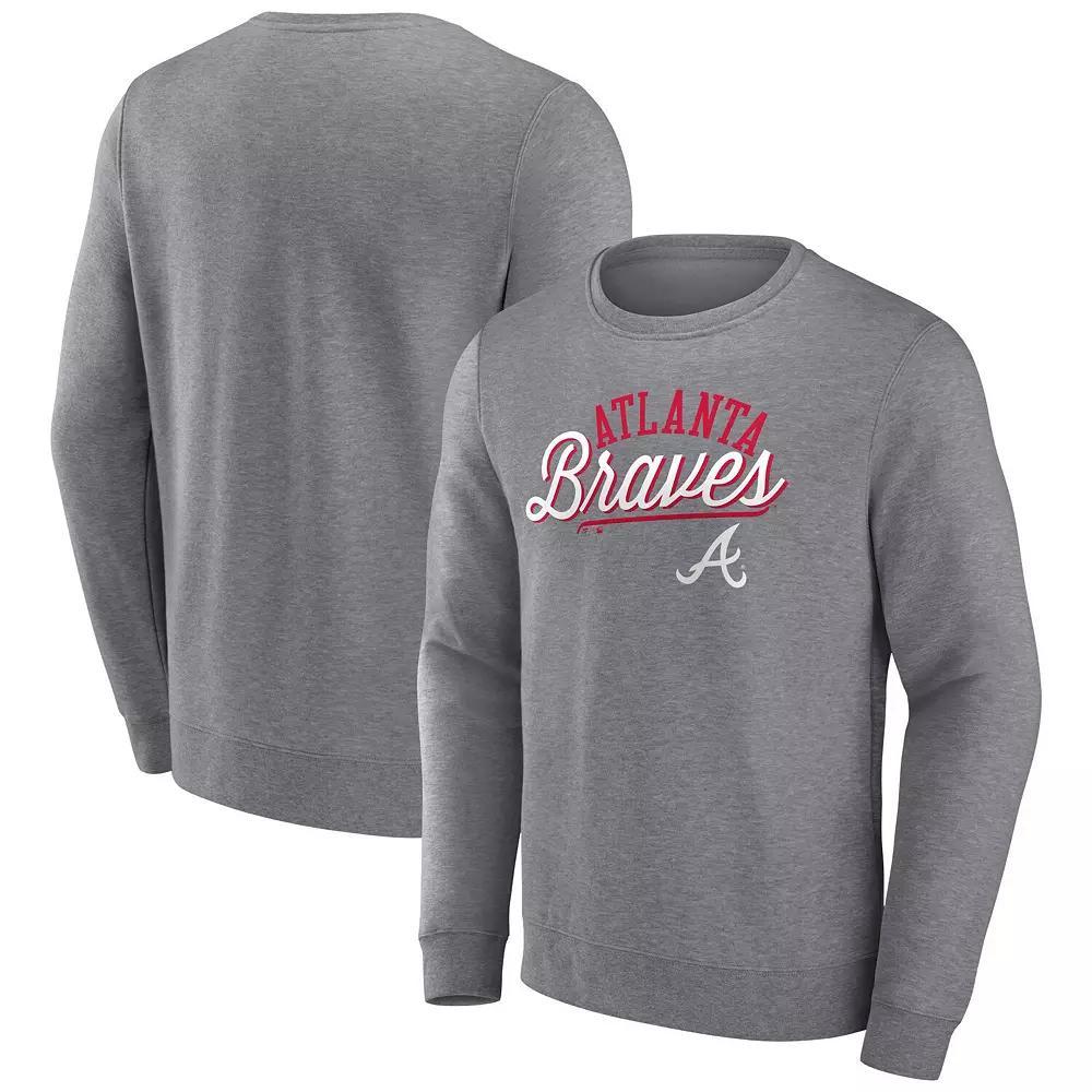Men's Fanatics Branded Heathered Red Washington Nationals Classic Move Pullover Sweatshirt, Size: Large Product Image