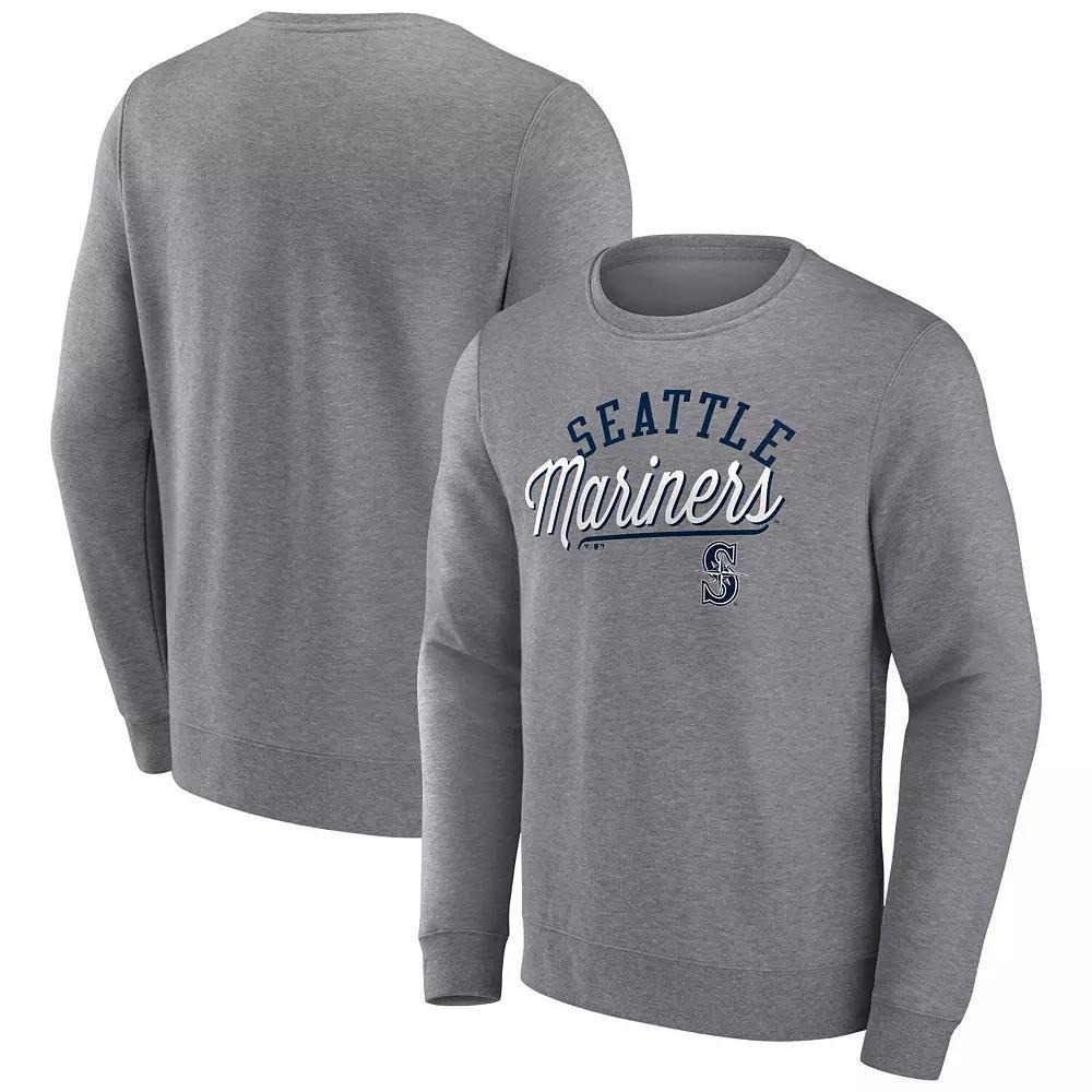 Men's Fanatics Branded Heather Gray Seattle Mariners Simplicity Pullover Sweatshirt, Size: 3XL, Grey Product Image