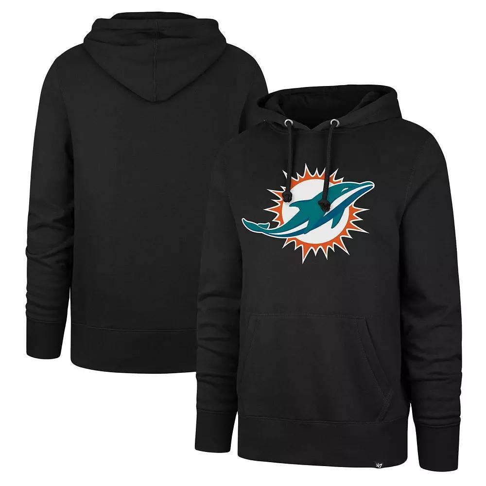 Men's '47 Black Miami Dolphins Imprint Headline Pullover Hoodie, Size: Large Product Image