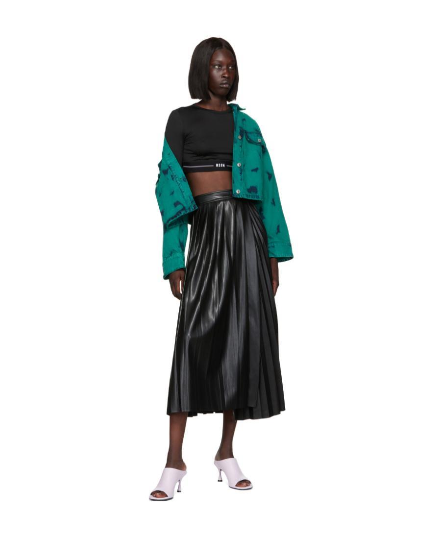 MSGM Logo Denim Casual Jacket In Green Product Image