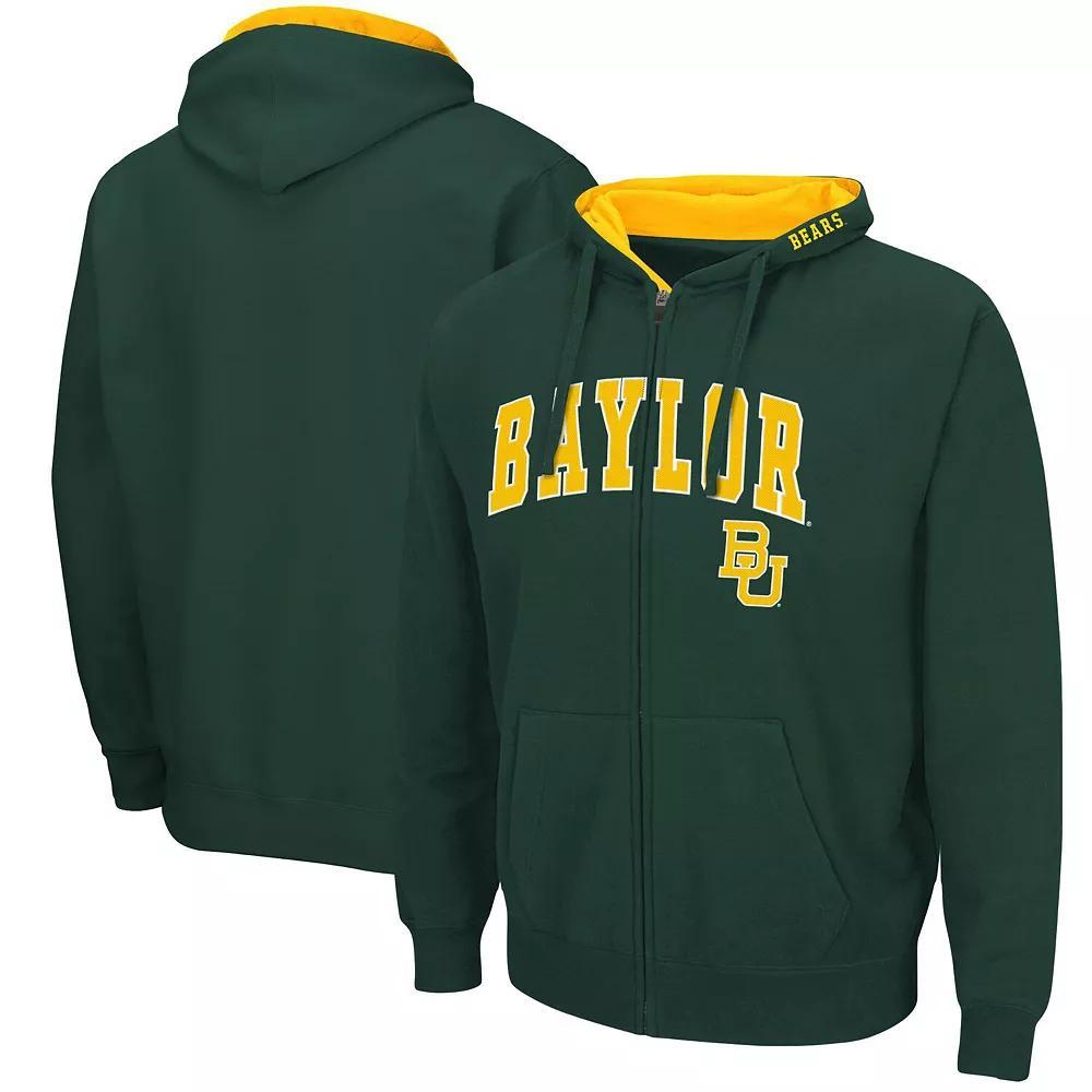 Men's Colosseum Green Baylor Bears Arch & Logo 3.0 Full-Zip Hoodie, Size: XL, Bay Green Product Image
