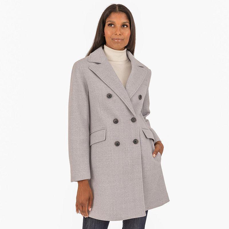 Women's Fleet Street Faux Wool Melange Coat, Size: Small, Light Gray Product Image