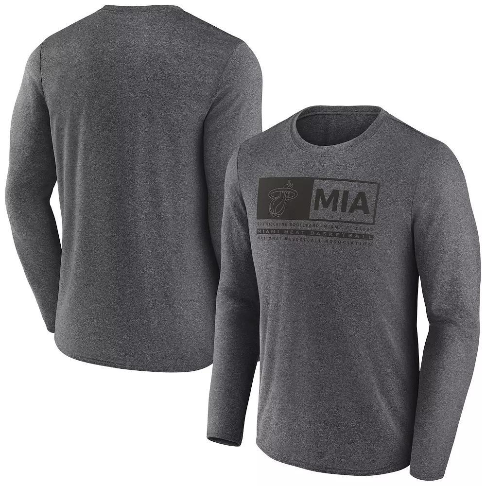 Men's Fanatics Branded Heather Charcoal Miami Heat Three-Point Play T-Shirt, Size: 3XL Product Image