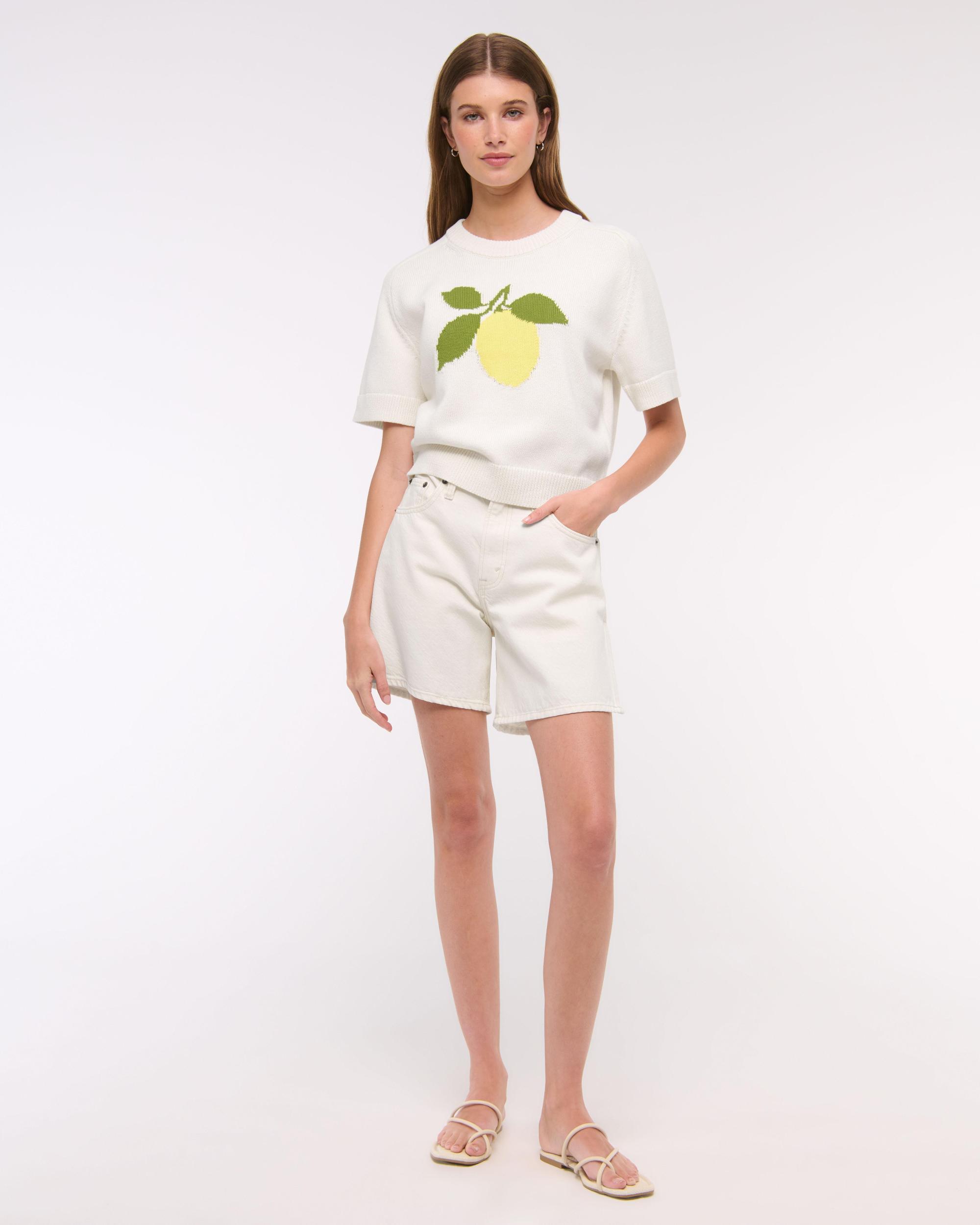 The A&F Madeline Textural Crew Sweater Tee Product Image