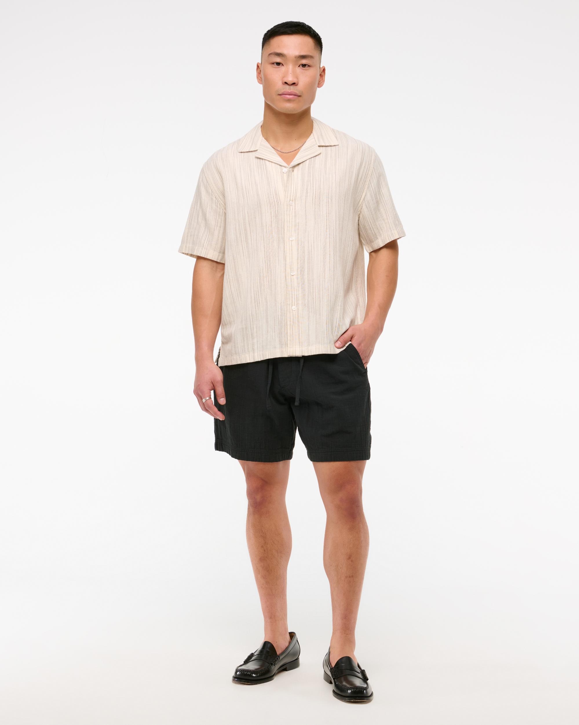 Camp Collar Summer Linen-Blend Shirt Product Image