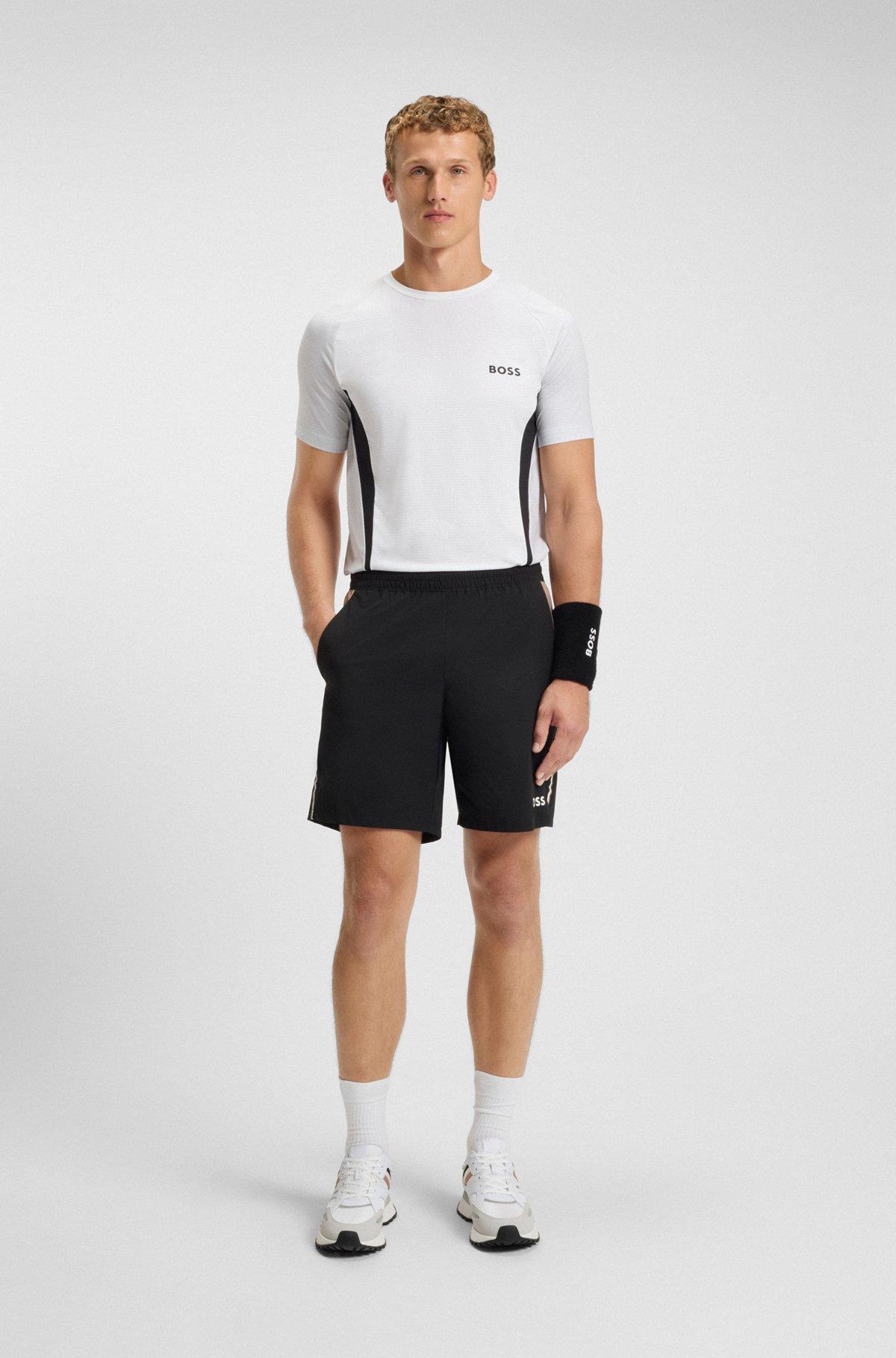 Slim-fit T-shirt in mesh jersey with contrast inserts Product Image