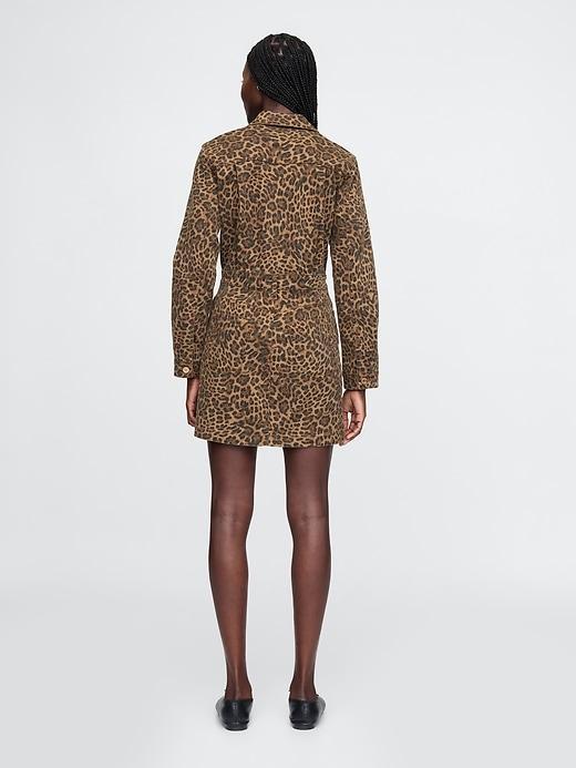 Leopard Denim Mini Dress Product Image