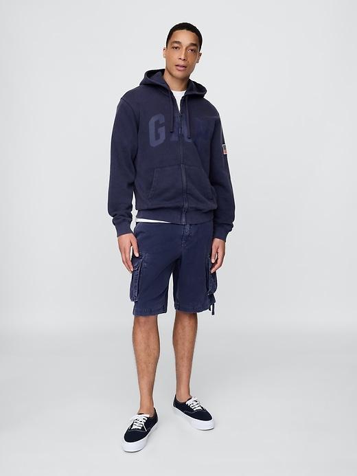 VintageSoft Gap Logo Zip Hoodie Product Image