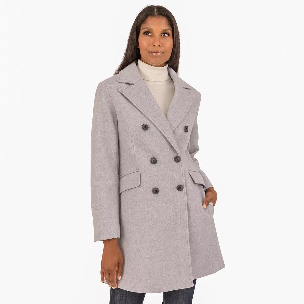 Women's Fleet Street Faux Wool Melange Coat, Size: Small, Light Gray Product Image