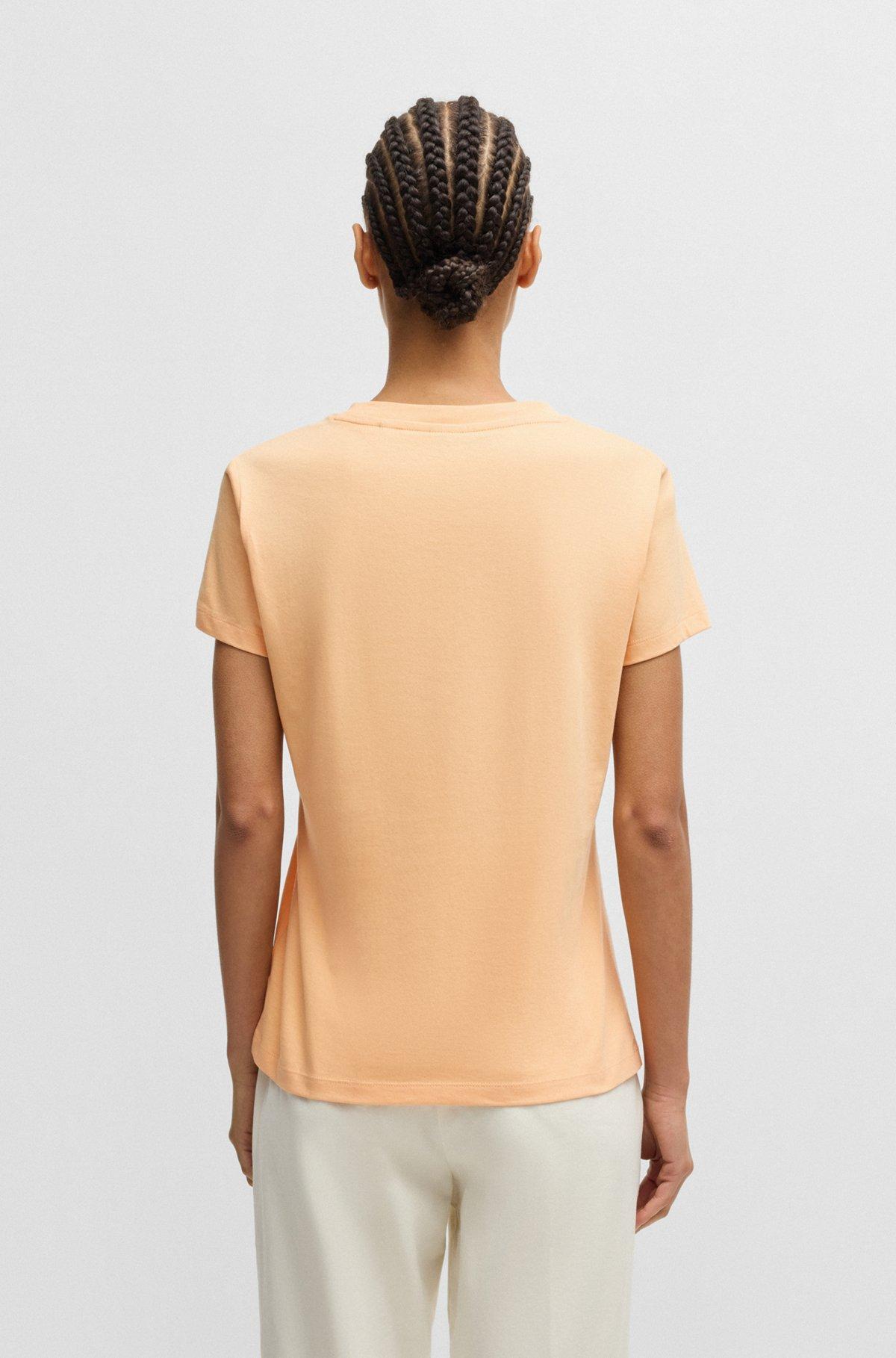 Logo-detail T-shirt in compact cotton jersey Product Image