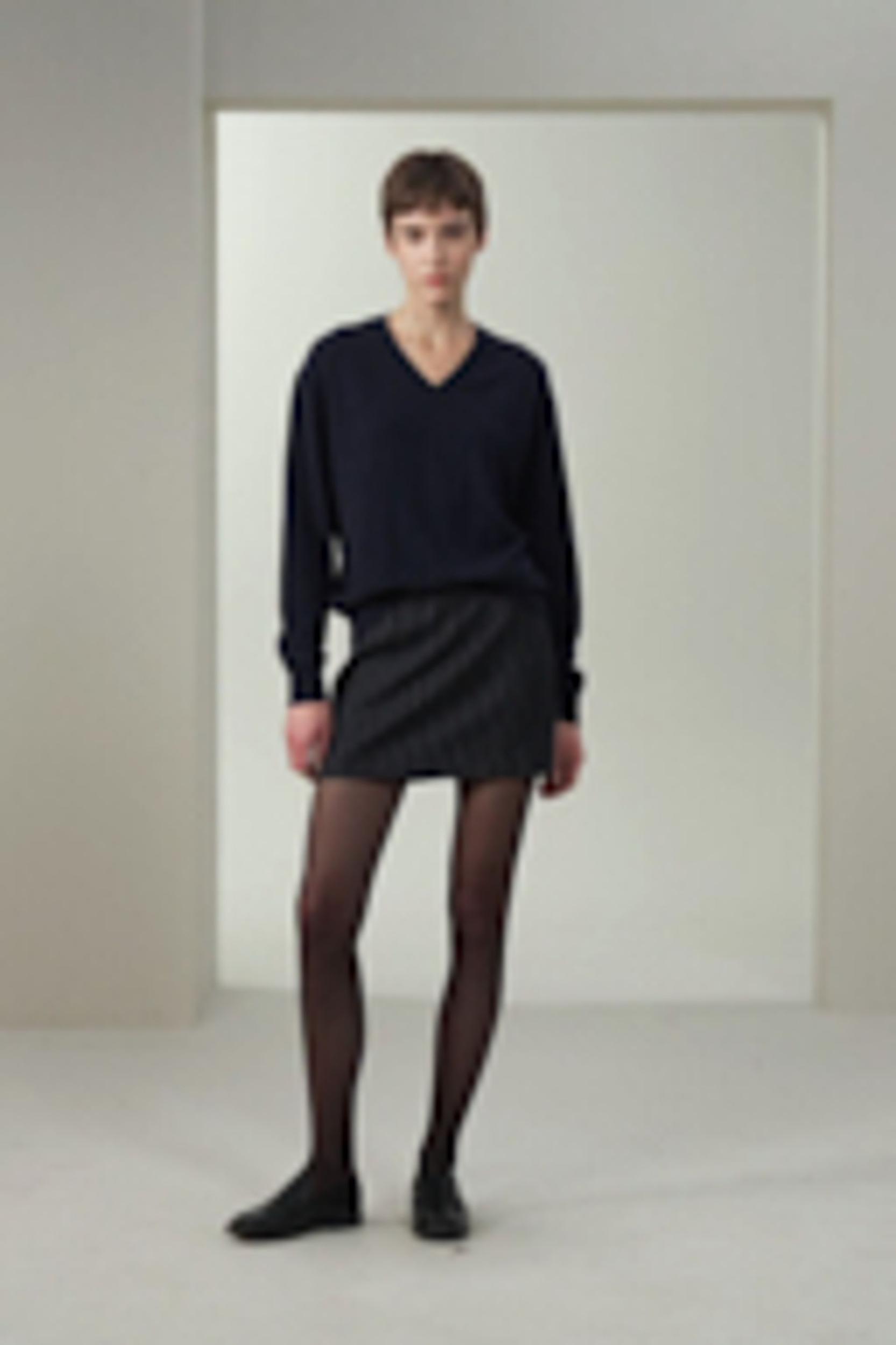 Sloane Pinstripe Wool-Blend Mini Skirt Product Image