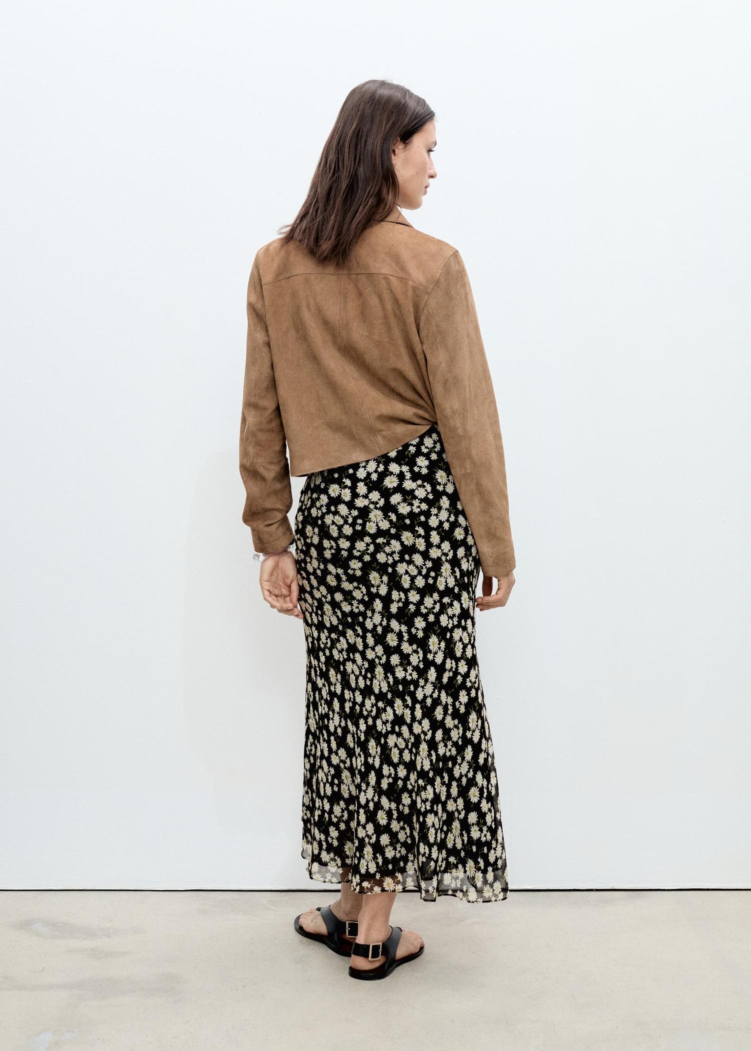 Long floral flared skirt - Women | MANGO USA Product Image