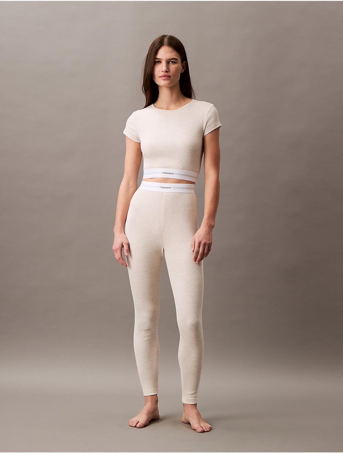 Calvin Klein Women's Cotton Stretch Rib Leggings - Neutral - S Product Image