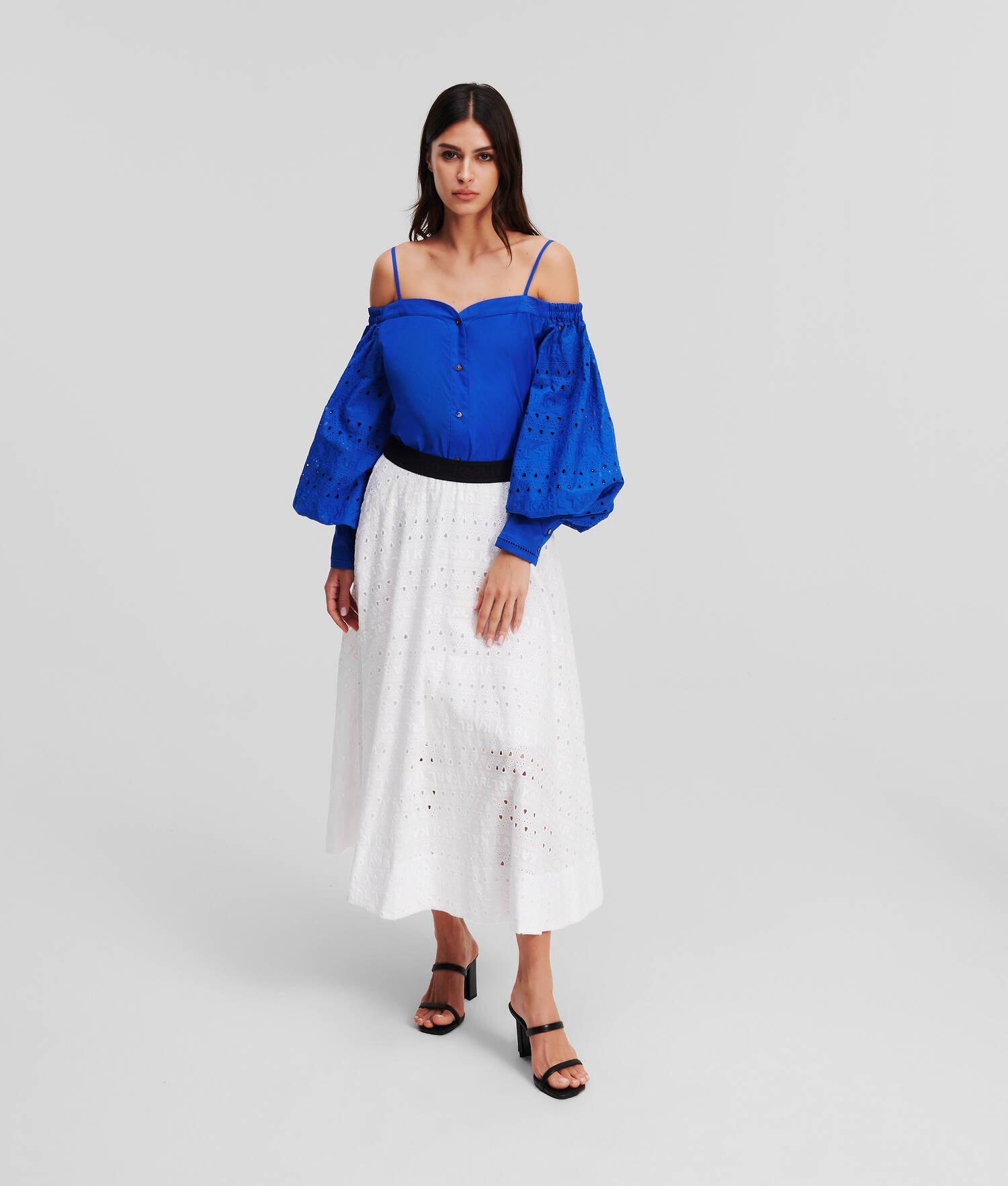 BRODERIE ANGLAISE OFF-SHOULDER SHIRT Product Image