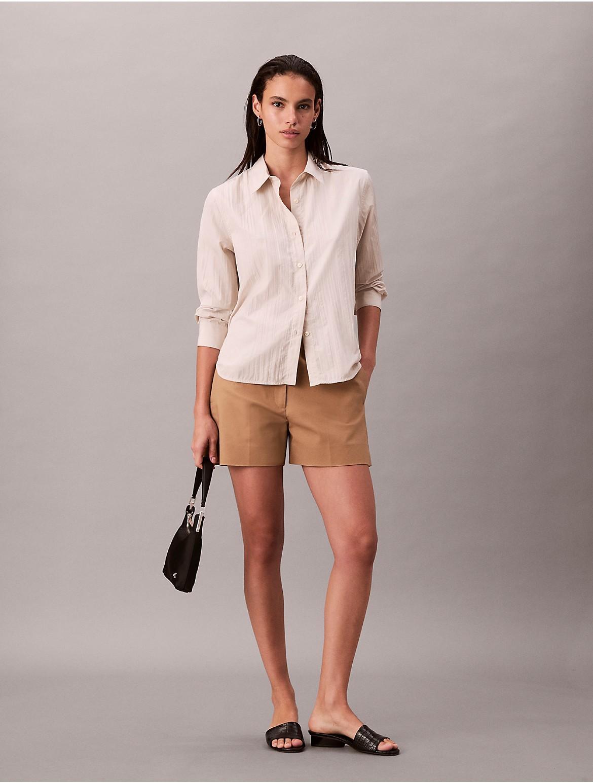 Calvin Klein Womens Cotton Stretch Chino Shorts - Pink Product Image