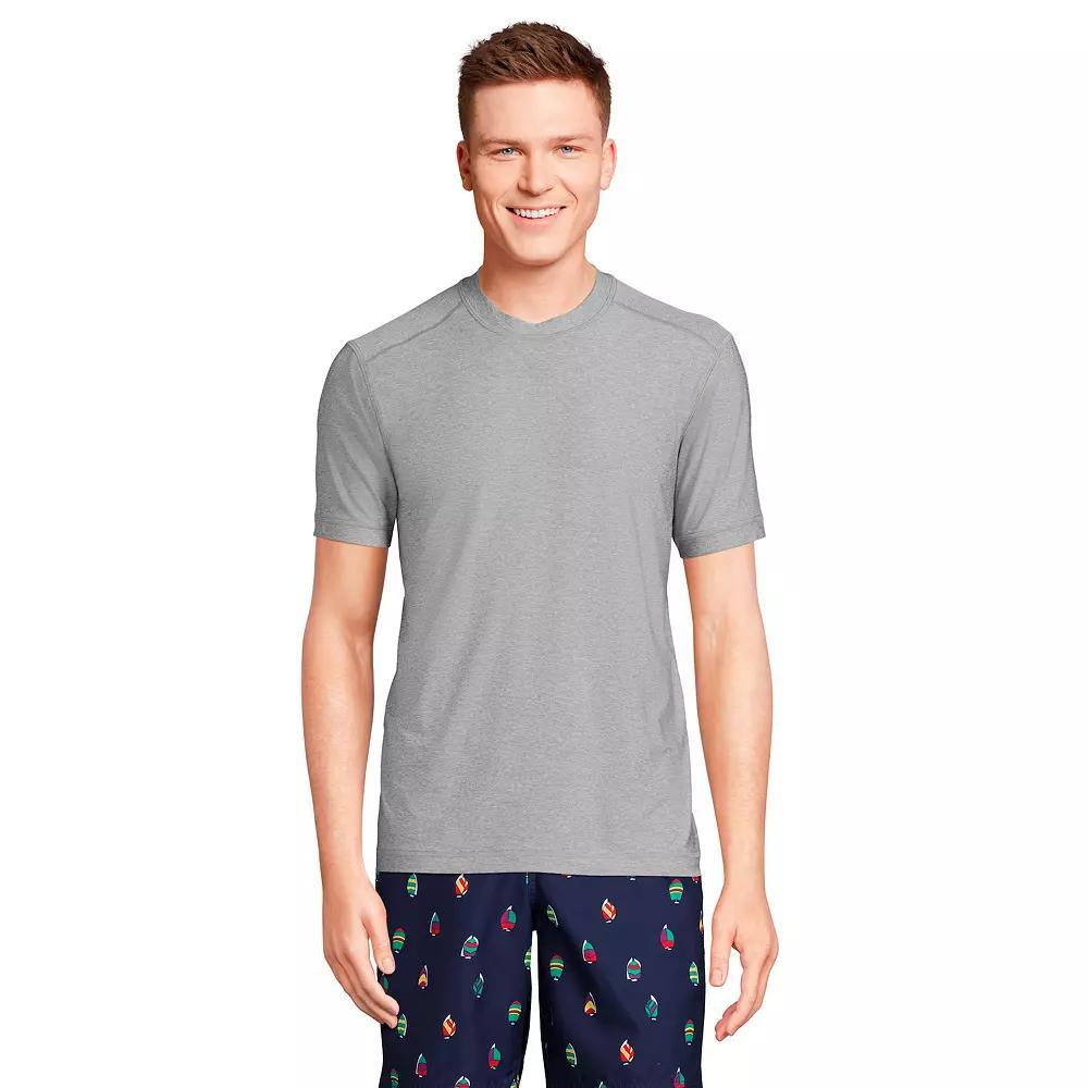 Men's Lands' End UPF 50 Short Sleeve Swim Shirt, Size: XXL, Deep  Blue Product Image