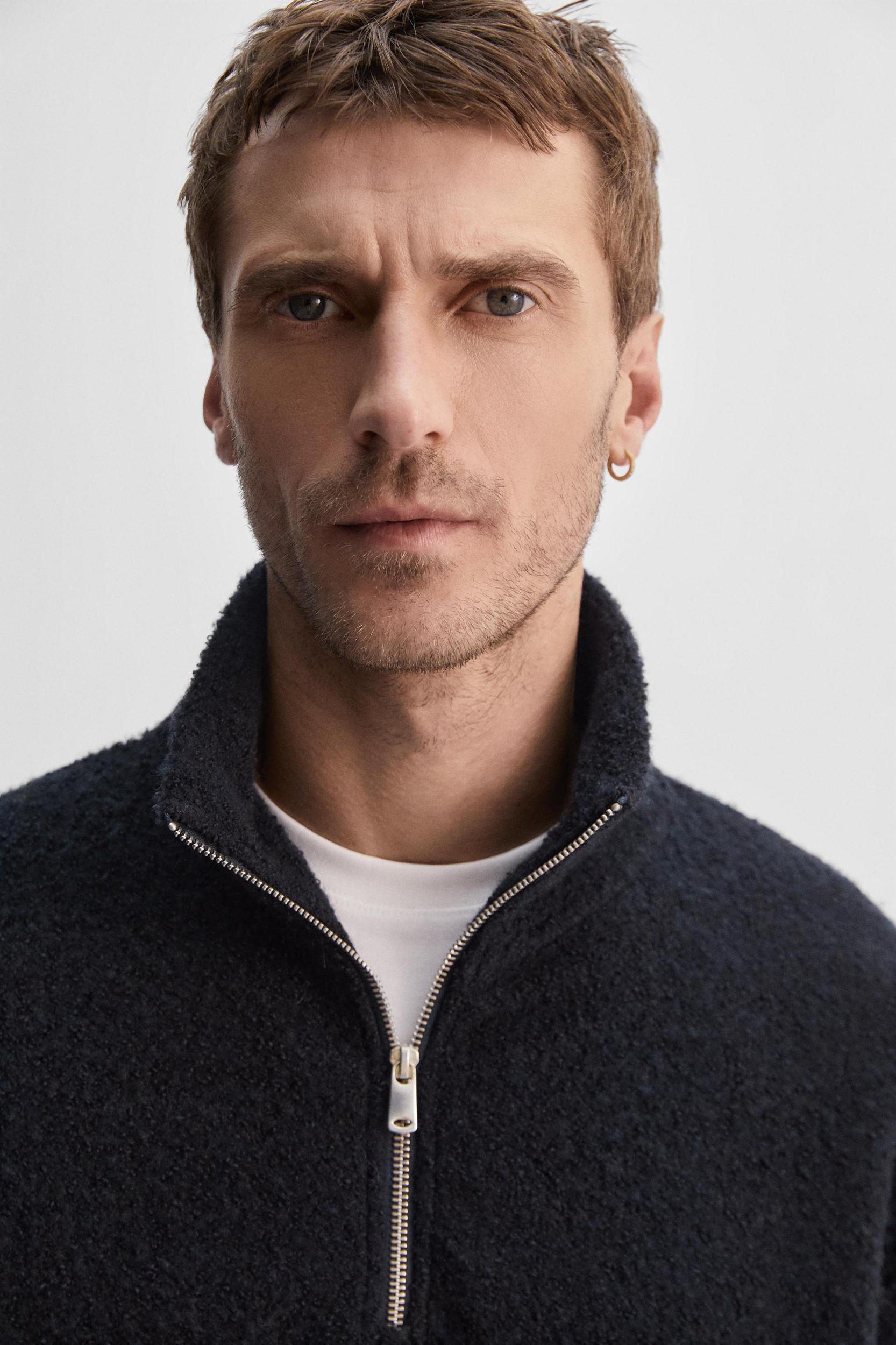 QUARTER ZIP BOUCLÉ SWEATSHIRT Product Image
