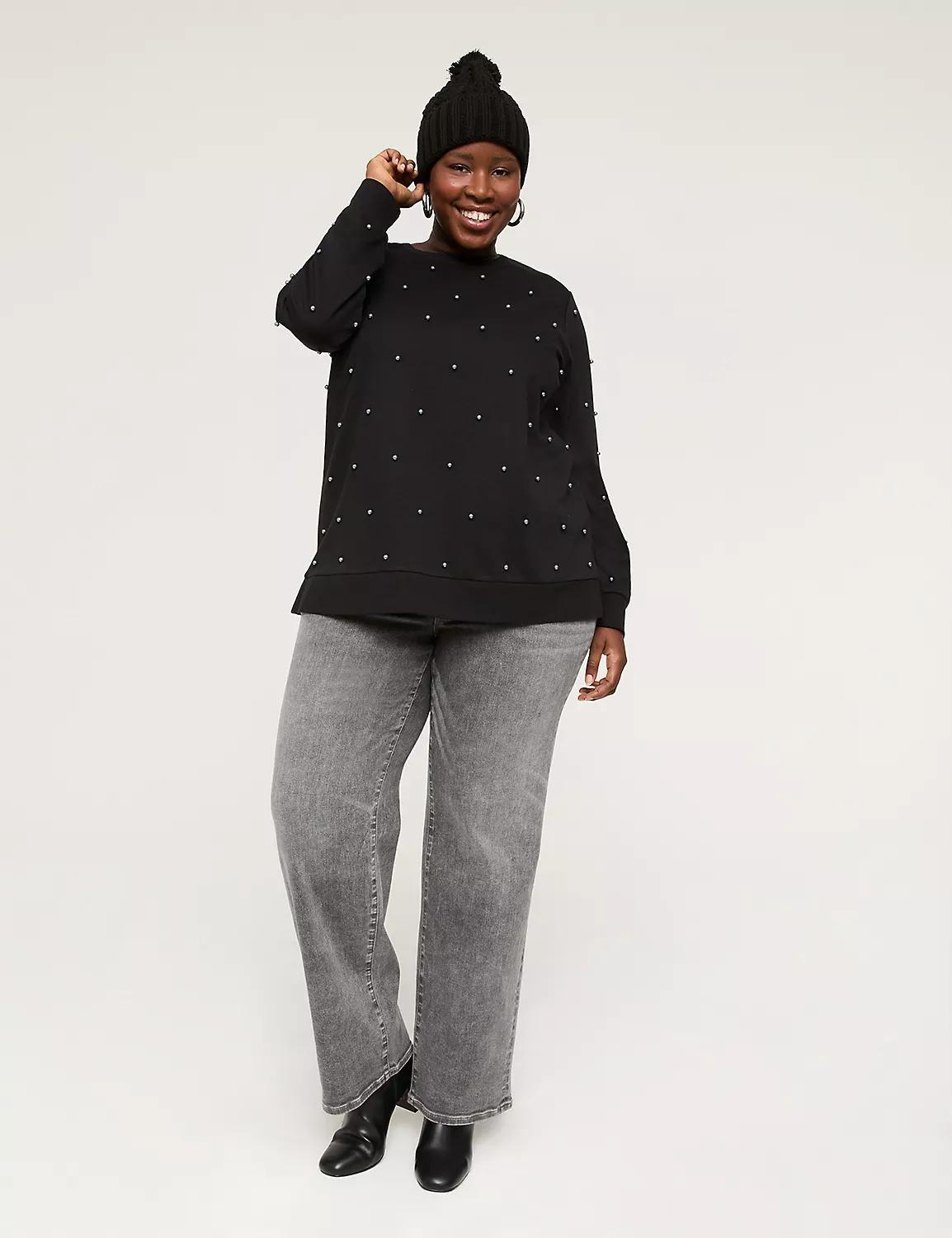 Pearlized-Detail Sweatshirt Product Image