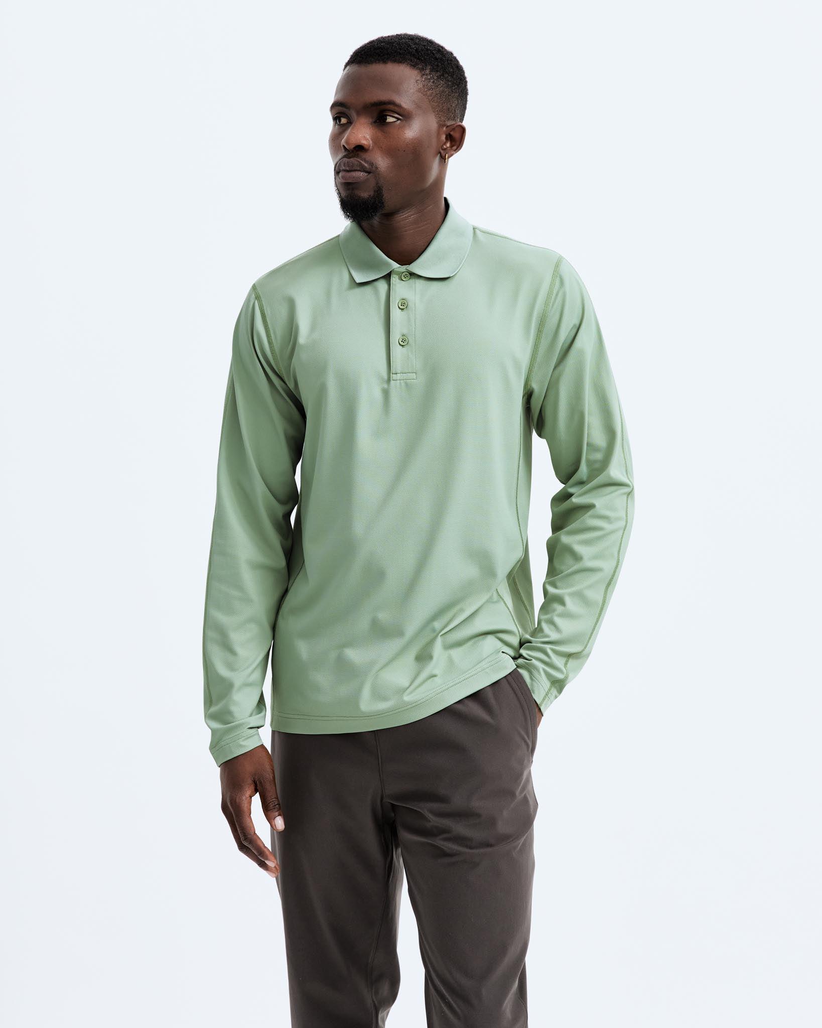 Tech Pique Playoff Long Sleeve Polo - Vault Male Product Image