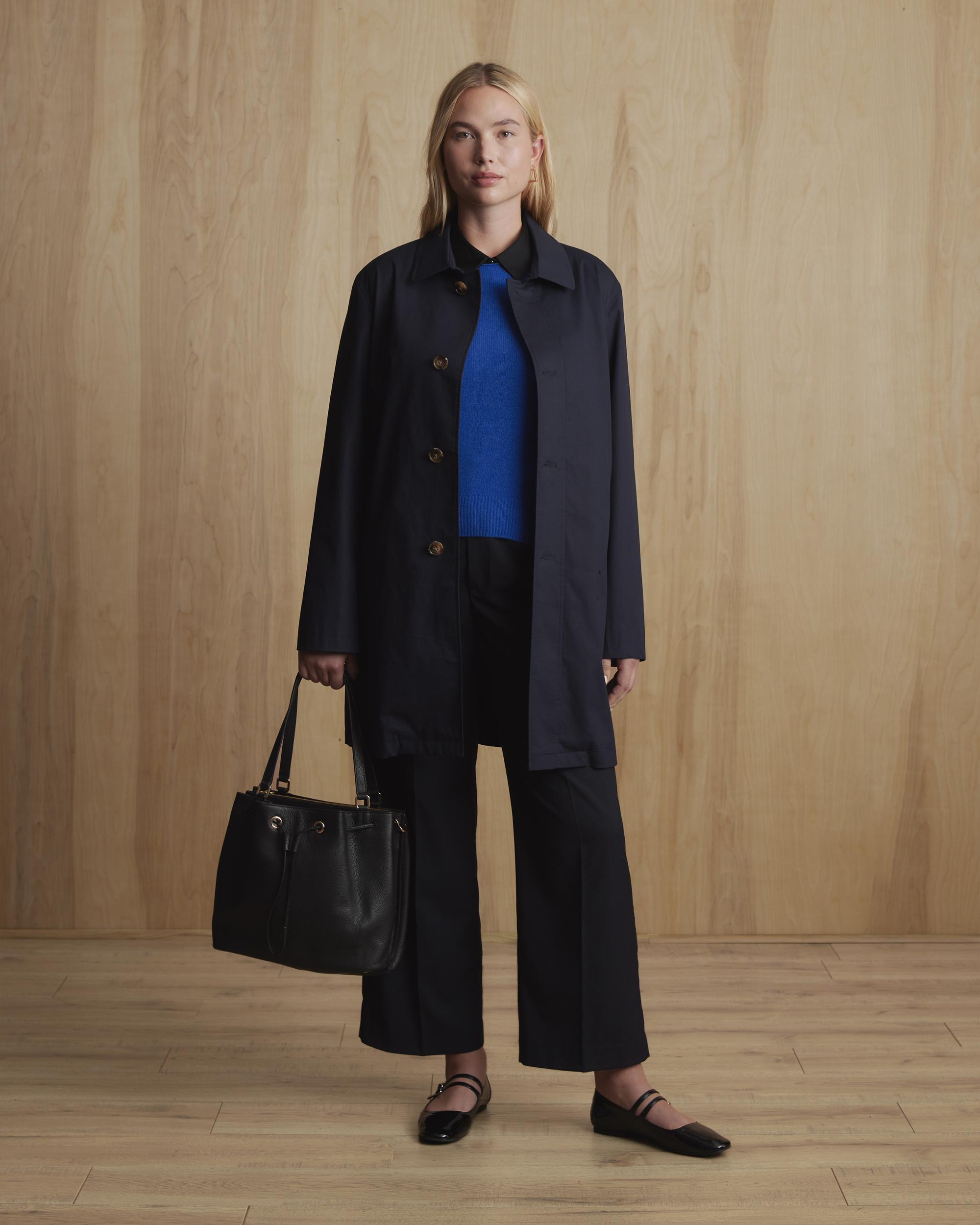 Quince | Women's Cropped Wide-Leg Chino Pants Stretch Cotton Twill Product Image