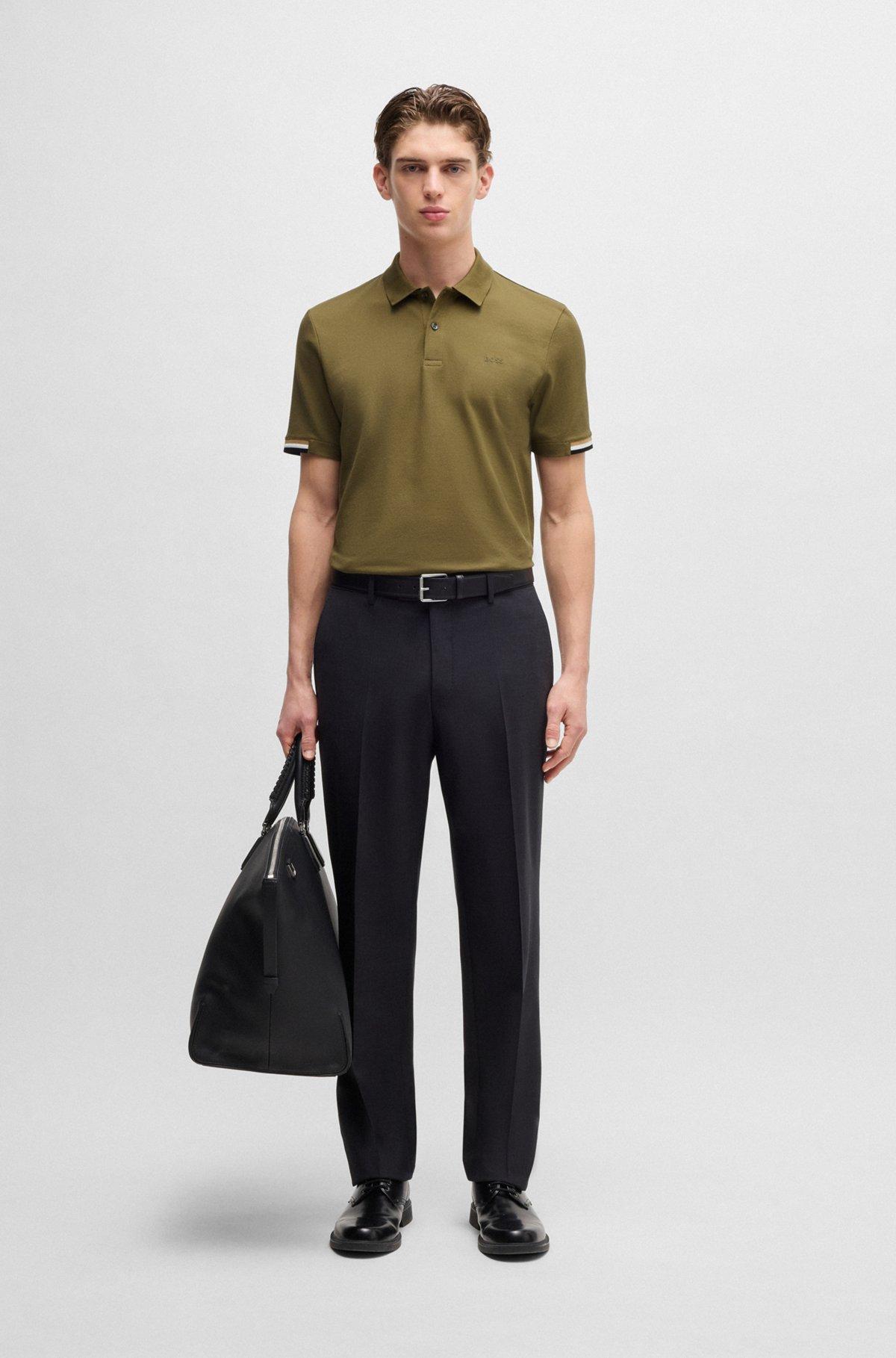 Regular-fit polo shirt with rubberized logo Product Image