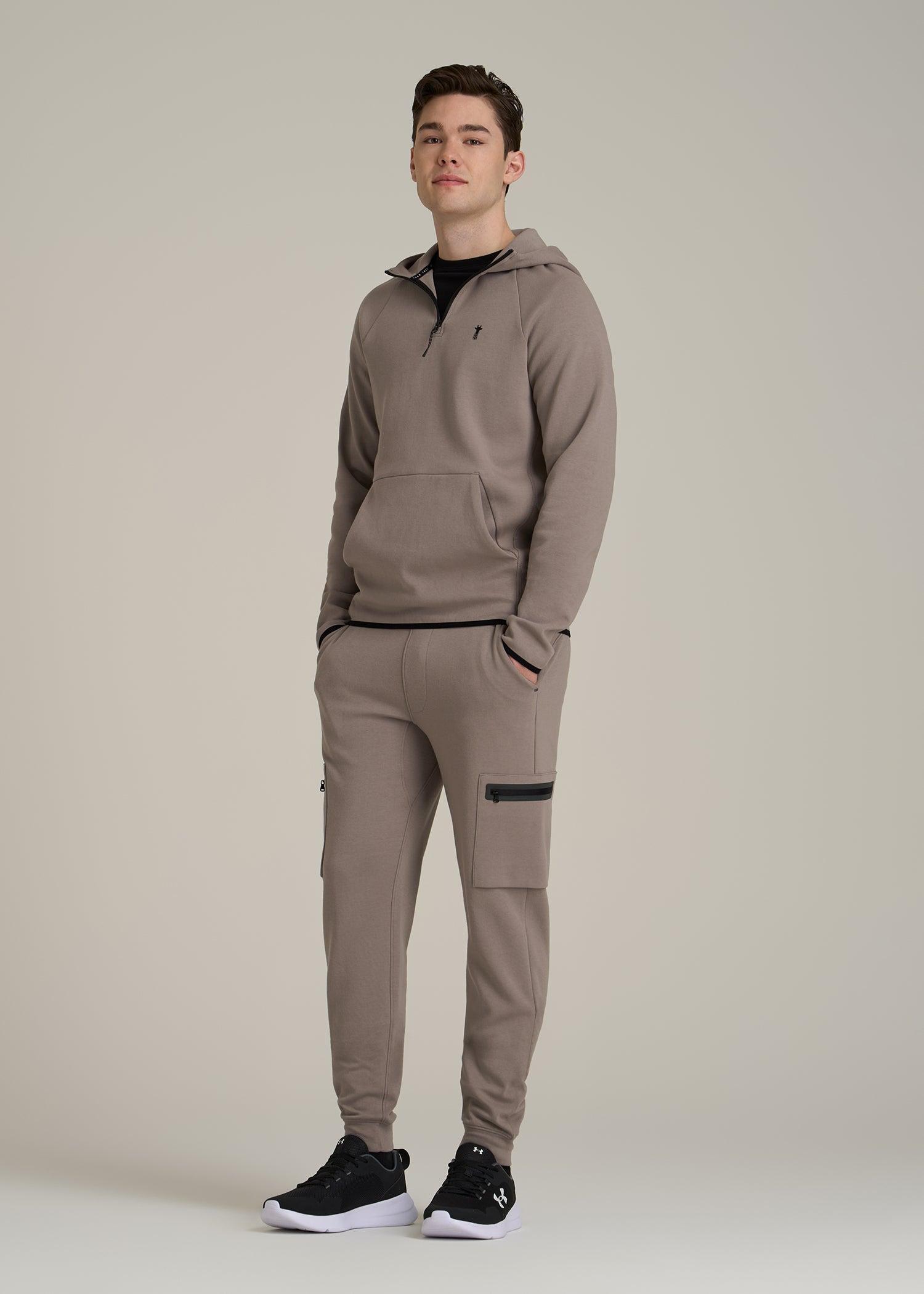 Utility Fleece Cargo Joggers for Tall Men in Portobello Product Image