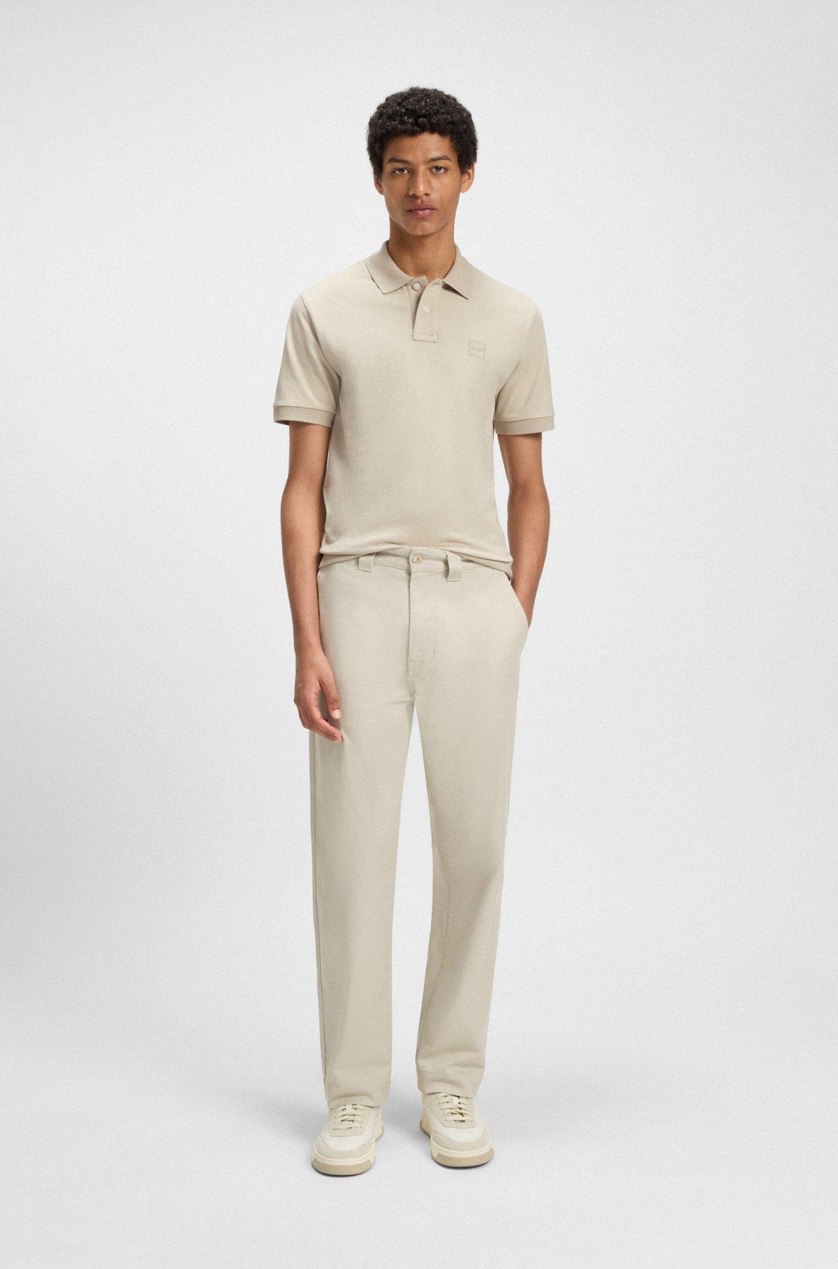 Extra-slim-fit stretch-cotton shirt with logo tape Product Image